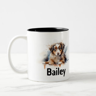 Australian Shepherd Watercolor Mug