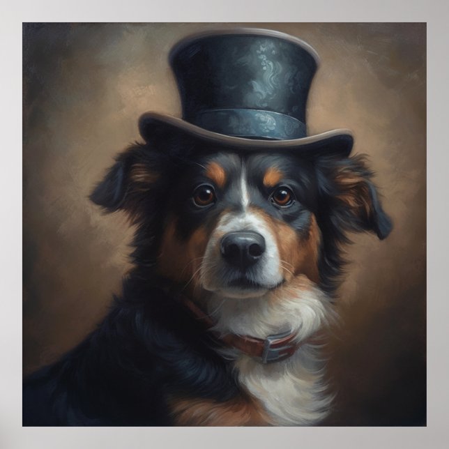 Australian shepherd wearing top and collar poster (Front)