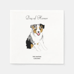 Australian Shepherd Wedding Cocktail Napkins