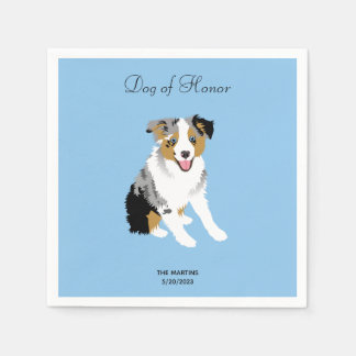 Australian Shepherd Wedding Cocktail Napkins