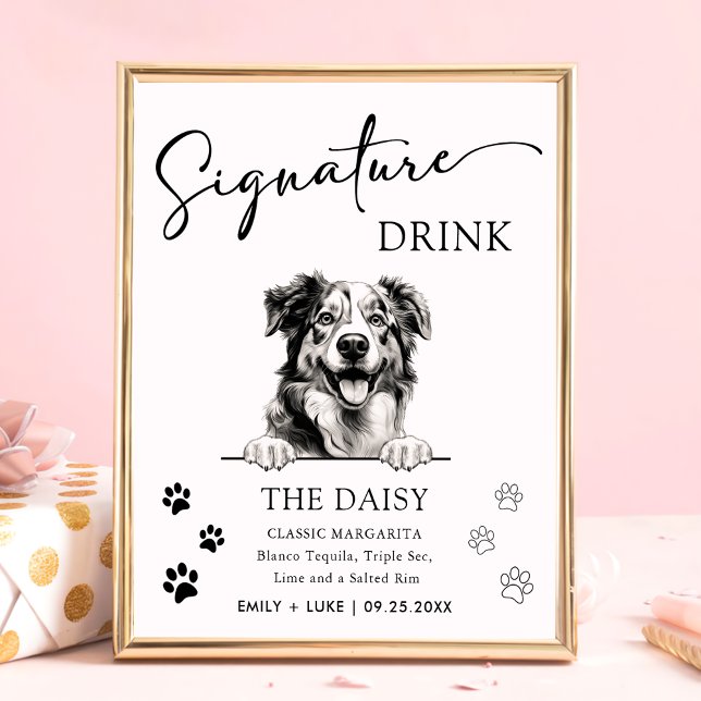 Australian Shepherd Wedding Signature Drink Sign (Creator Uploaded)