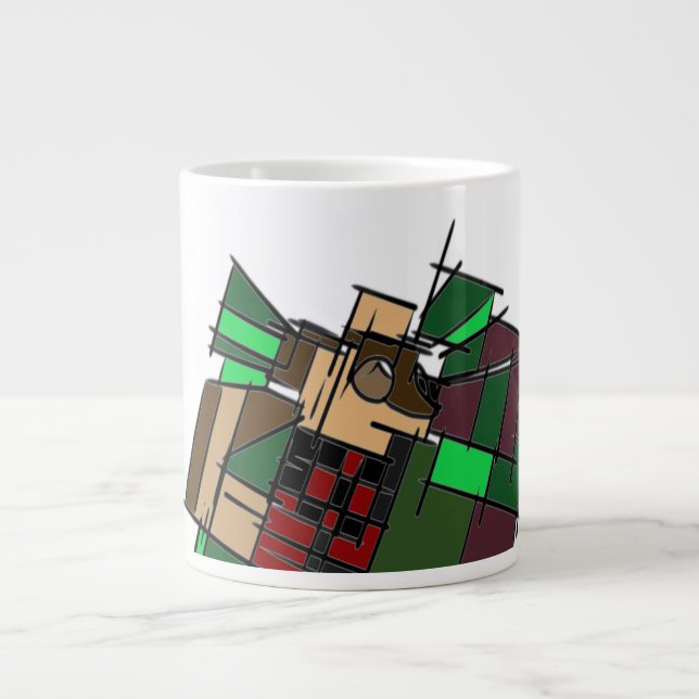 Australian Shepherd winter  Large Coffee Mug (Front)