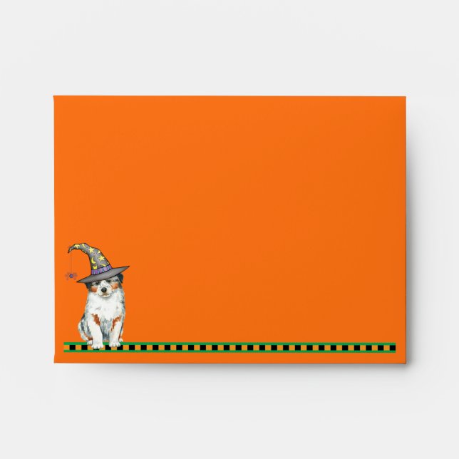 Australian Shepherd Witch Envelope (Front)