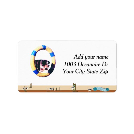 Australian Shepherd with Agility design Address Label