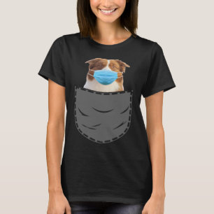 Australian Shepherd with mask in the breast pocket T-Shirt