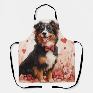 Australian Shepherd with Roses - Valentine's Day  Apron