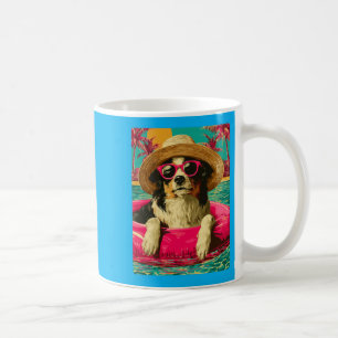 Australian Shepherd With Sungles Cute Dog Pool Coffee Mug