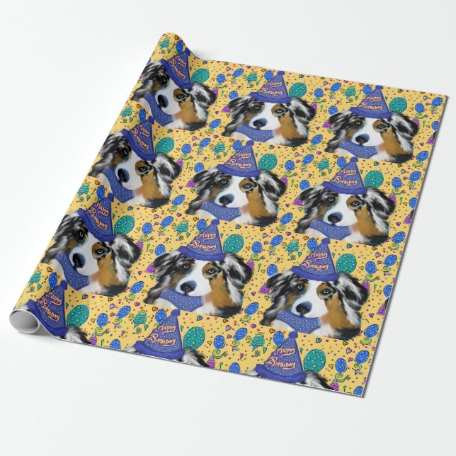 AUSTRALIAN SHEPHERD  WRAPPING PAPER (Unrolled)