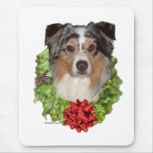 Australian Shepherd Wreath Mouse Pad