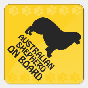 Australian Shepherd Xing Square Sticker