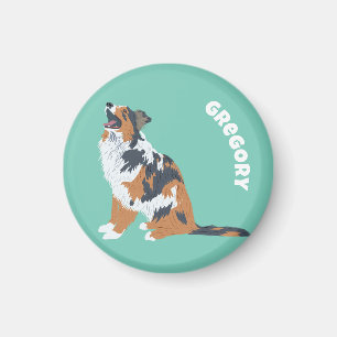 Australian Shepherds Aussie Dogs Personalised Magnet
