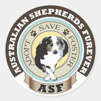 Australian Shepherds Furever Logo Round Sticker