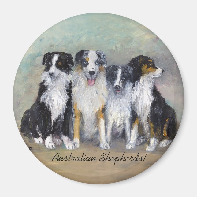 Australian Shepherds - Pirate & Daughters Magnet (Front)