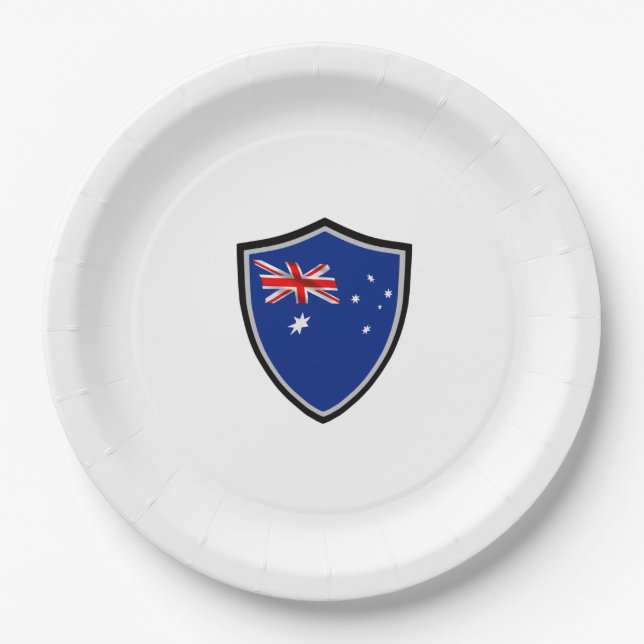 Australian shield flag paper plate (Front)