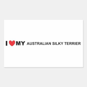 australian silky love rectangular sticker