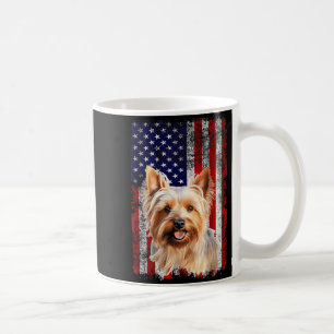 Australian Silky Terrier Dog Lover Flag 4th of Coffee Mug