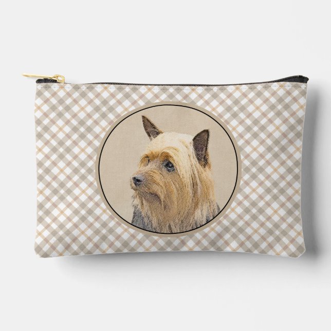 Australian Silky Terrier Painting Original Dog Art Accessory Pouch (Front)