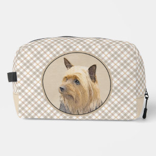 Australian Silky Terrier Painting Original Dog Art Dopp Kit