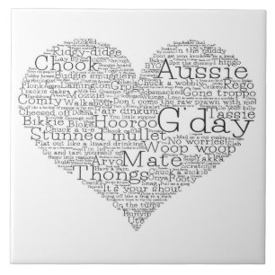 Australian slang heart ceramic tile