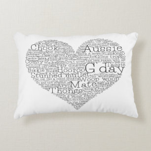 Australian slang heart decorative cushion