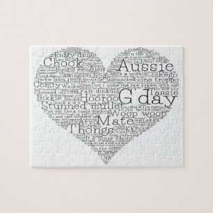 Australian slang heart jigsaw puzzle
