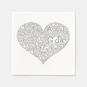 Australian slang heart napkin