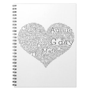Australian slang heart notebook