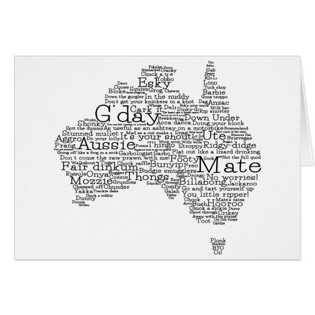 Australian slang map (Front Horizontal)