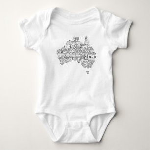 Australian slang map baby bodysuit
