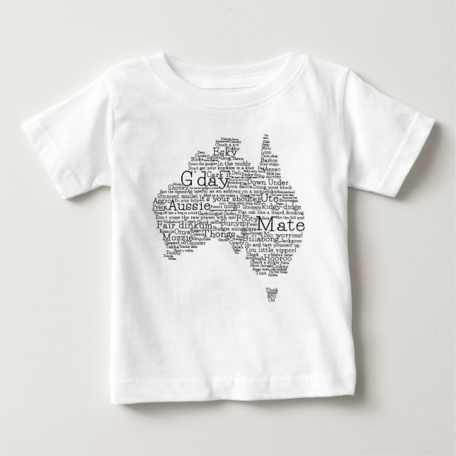 Australian slang map baby T-Shirt (Front)