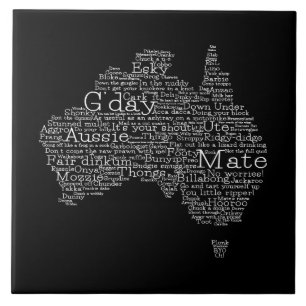 Australian slang map ceramic tile