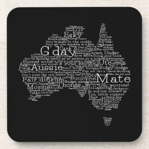 Australian slang map coaster