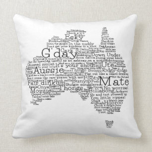 Australian slang map cushion