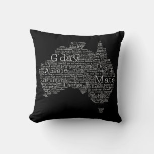 Australian slang map cushion
