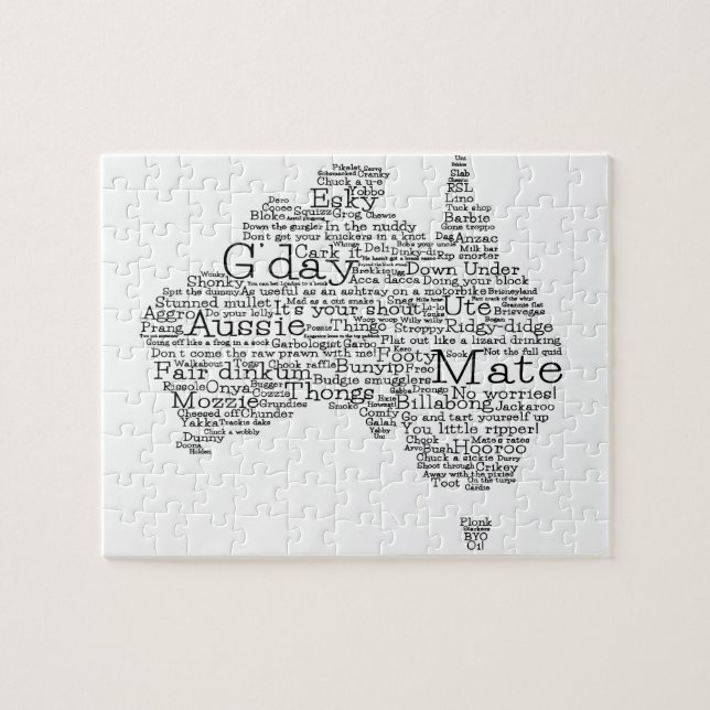 Australian slang map jigsaw puzzle (Horizontal)