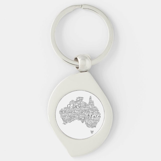 Australian slang map key ring (Front)