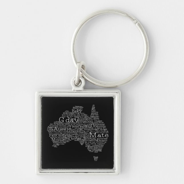 Australian slang map key ring (Front)