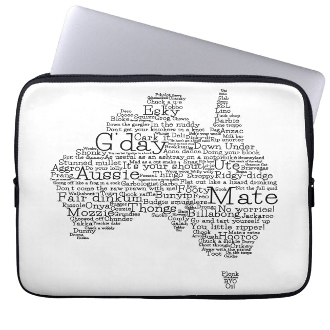 Australian slang map laptop sleeve (Front)