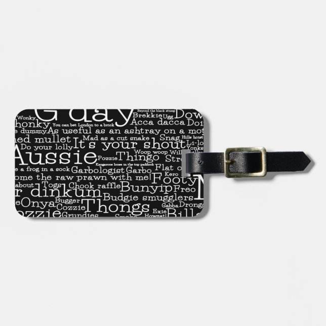 Australian slang map luggage tag (Front Horizontal)