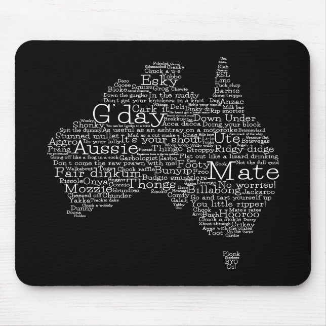 Australian slang map mouse pad (Front)