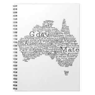 Australian slang map notebook