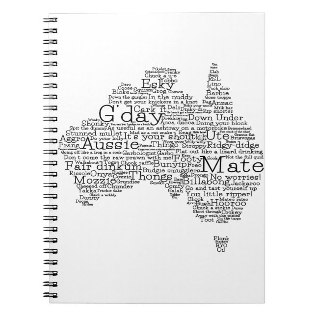 Australian slang map notebook (Front)