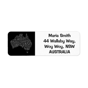 Australian slang map return address label