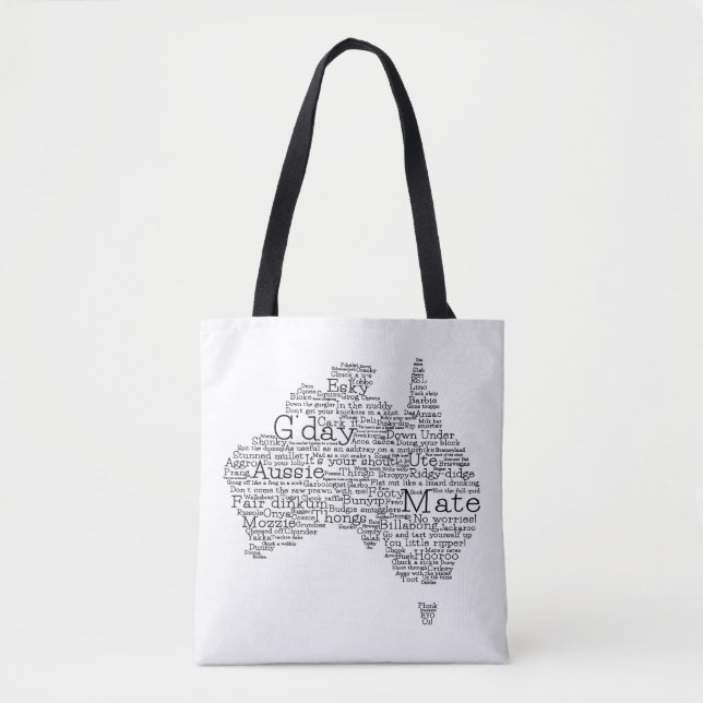 Australian slang map tote bag (Front)