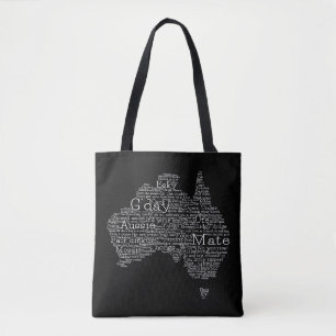 Australian slang map tote bag
