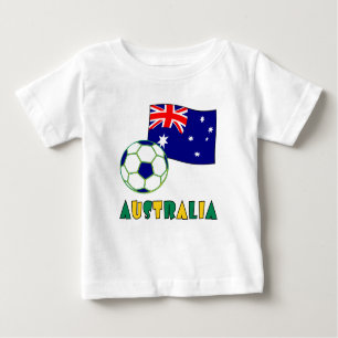 Australian Soccer Ball and Flag 1 Baby T-Shirt