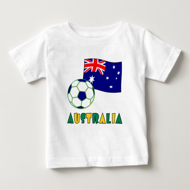Australian Soccer Ball and Flag  Baby T-Shirt (Front)