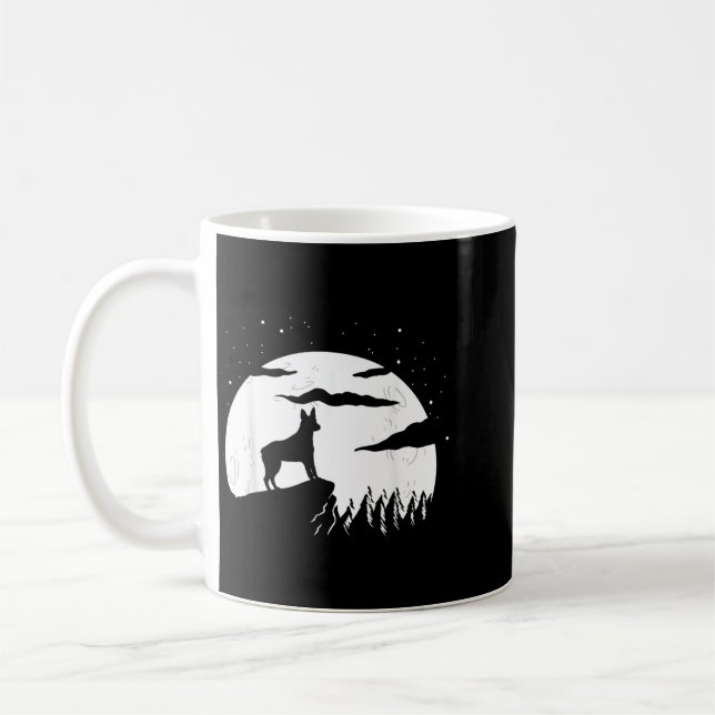 Australian Stumpy Tail Cattle Dog And Moon Coffee Mug (Left)
