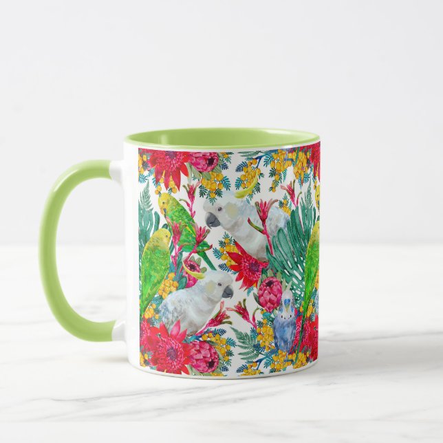 Australian Summer Tropical Parrot Mug (Left)