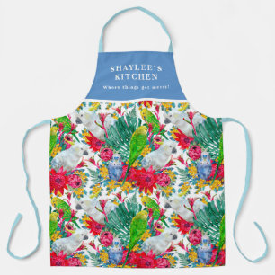 Australian Summer Tropical Parrot Pattern Apron